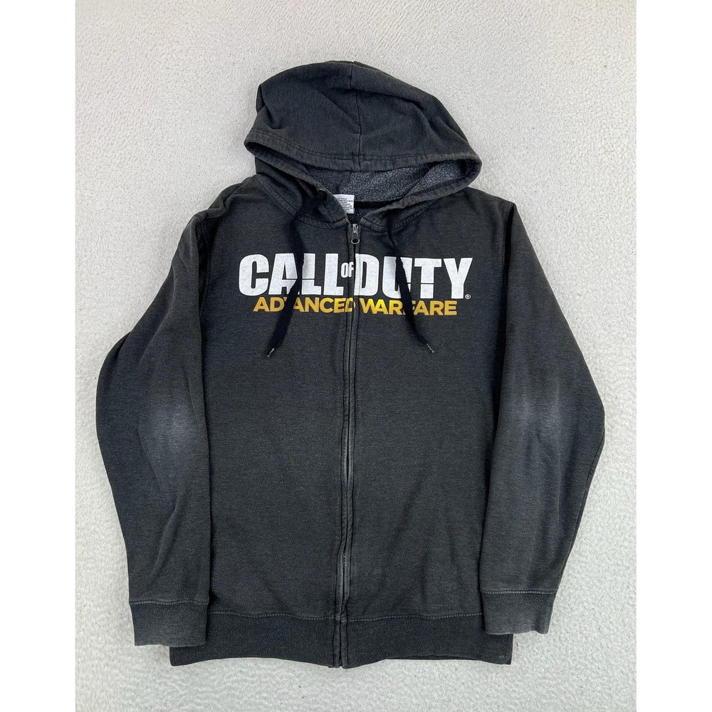 Call Of Duty Hoodie Mens Medium Gray Advanced Warfare Full Zip Fleece Graphic